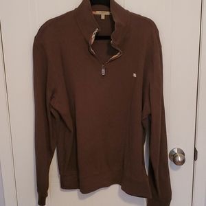 Burberry Half Zip Brown Cotton Pullover